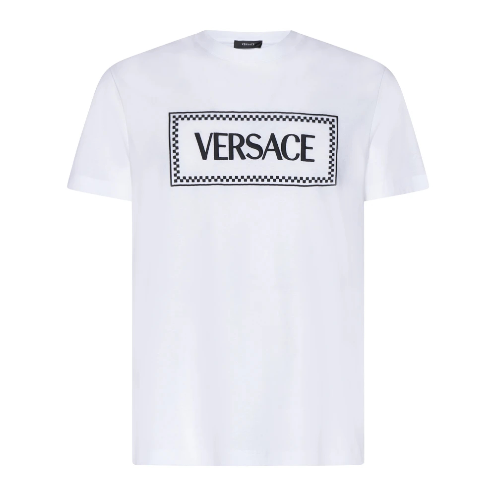 Versace Herren Weiß - Logo Print Baumwoll T-Shirts Und Polos - Tops - L