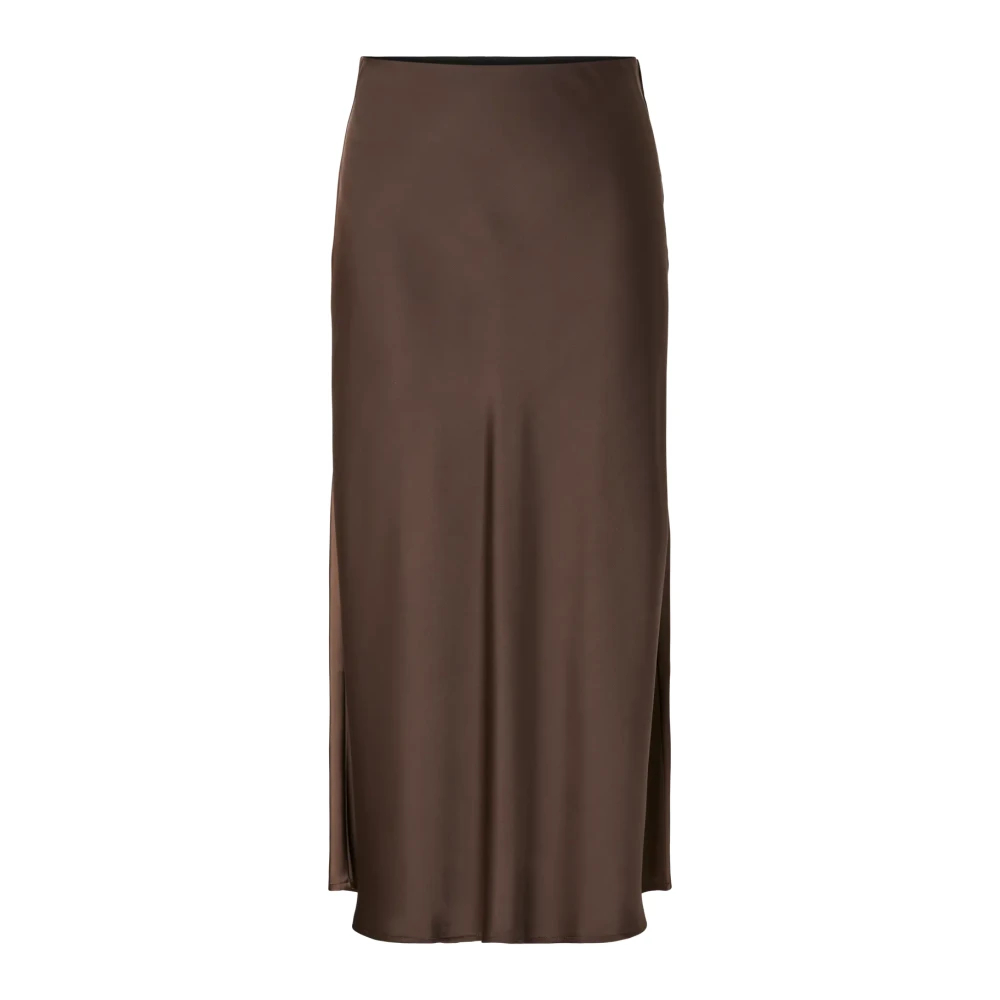 Yas Damen Braun – Satin-Midirock In Schokobraun - Bild 5