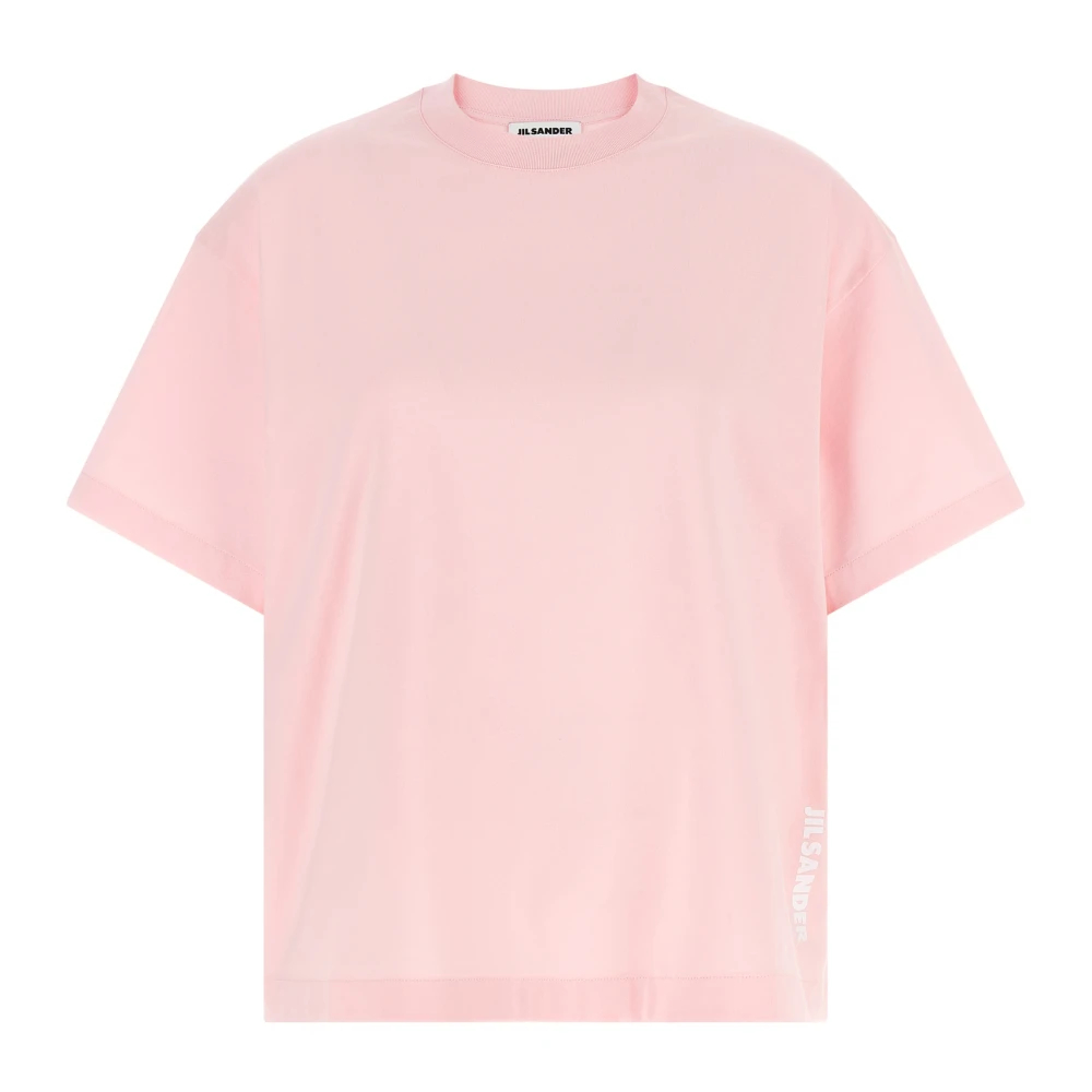Jil Sander Damen Rosa - Logo-Print T-Shirt Aus Baumwolljersey - Tops - M