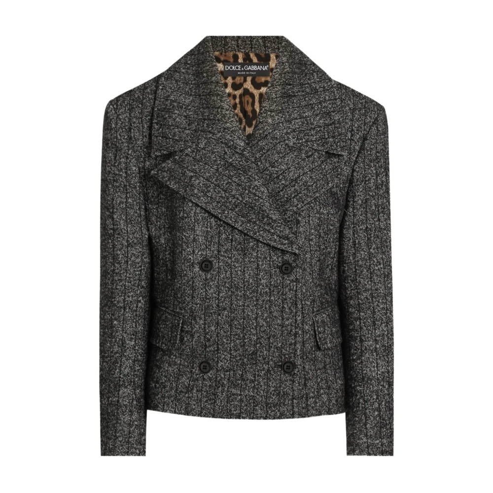 Dolce & Gabbana, Damen, Leichte Jacken, Giacche Grigio, Grau, Weiss, Schwarz, (40) - Bild 3