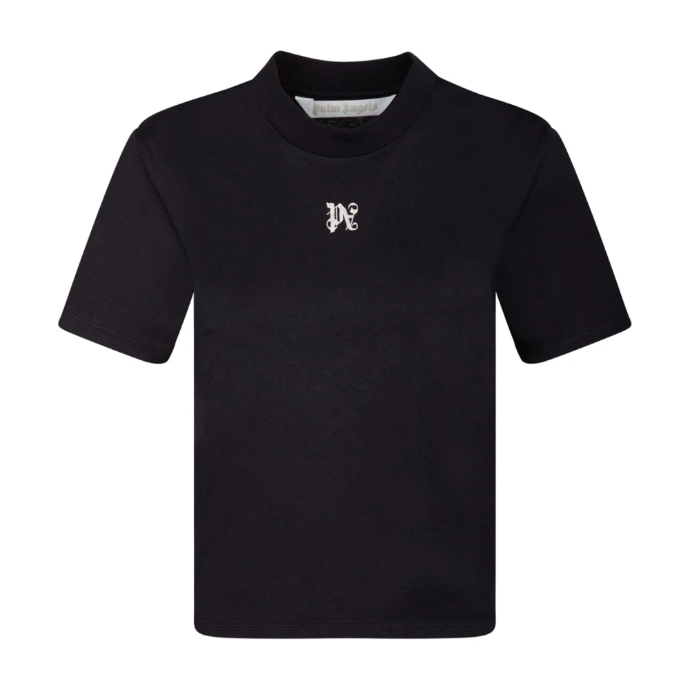 Palm Angels Damen Schwarz - Logo Print T-Shirt - Tops - K - M