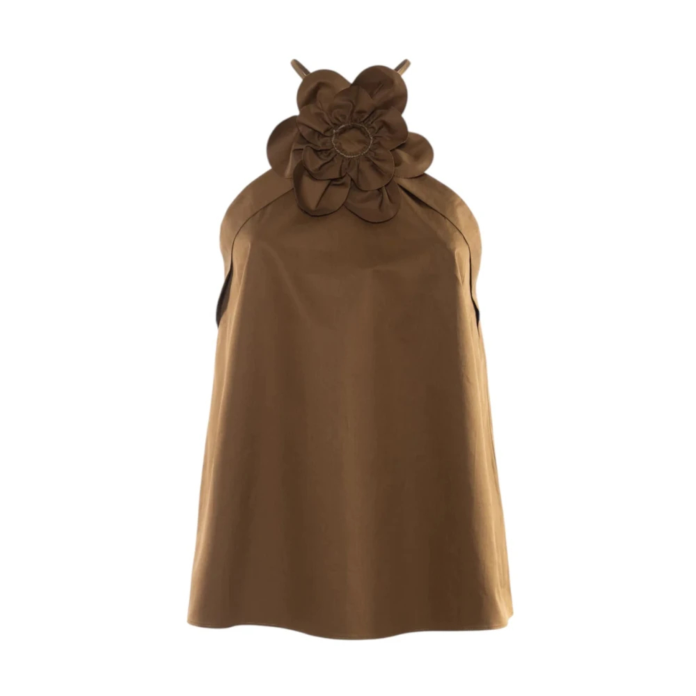 Nenette Damen Braun - Halter Satin Top - Tops - S