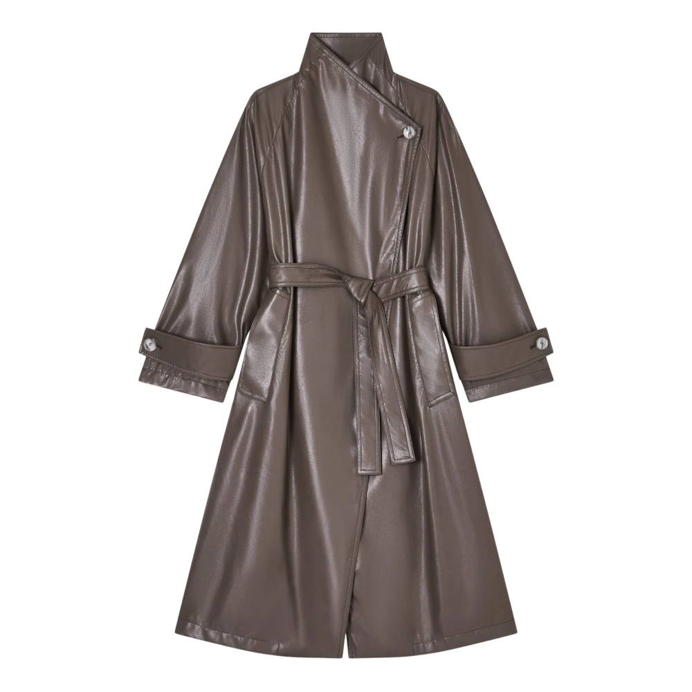 Emporio Armani Damen Braun - Trenchcoat Aus Beschichtetem Gewebe - Coats - M