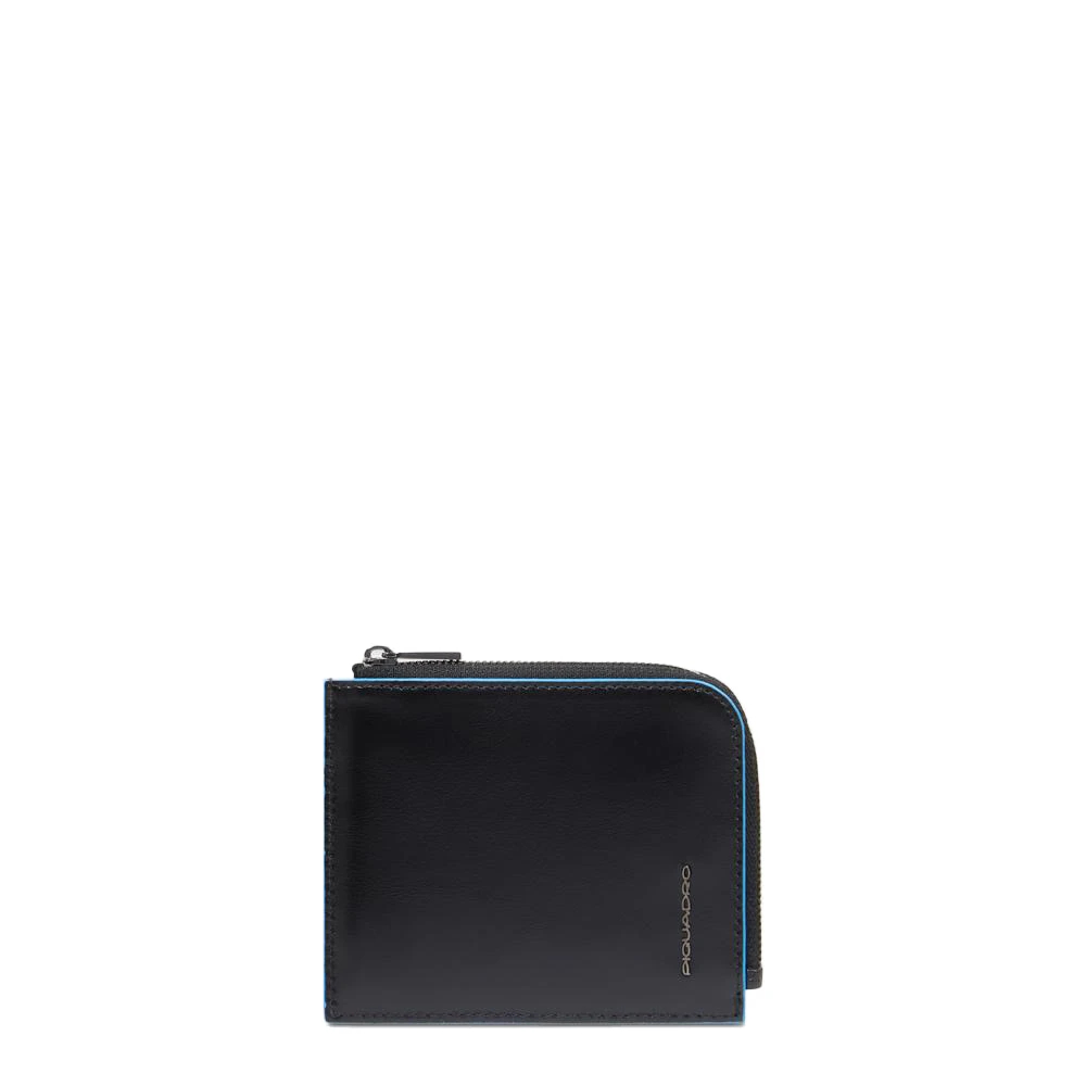 Piquadro Herren Schwarz - Portemonnaie Kartenetui Aus Leder Mit Münzfach- Rfid-Geschützt - Accessories - K - One Size