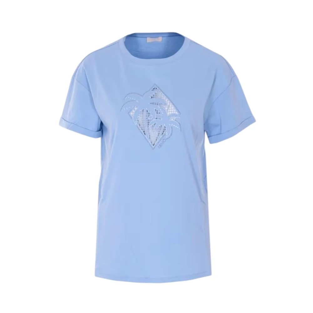 Liu Jo Damen Blau - T-Shirt Mit Stickereidetail - Tops - S