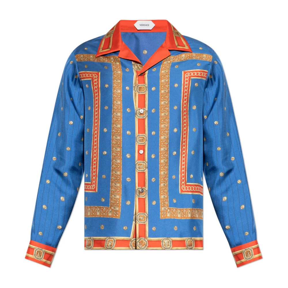 Versace Herren Multicolor - Seidenhemd Mit Print - Shirts - Mehrfarbig - L