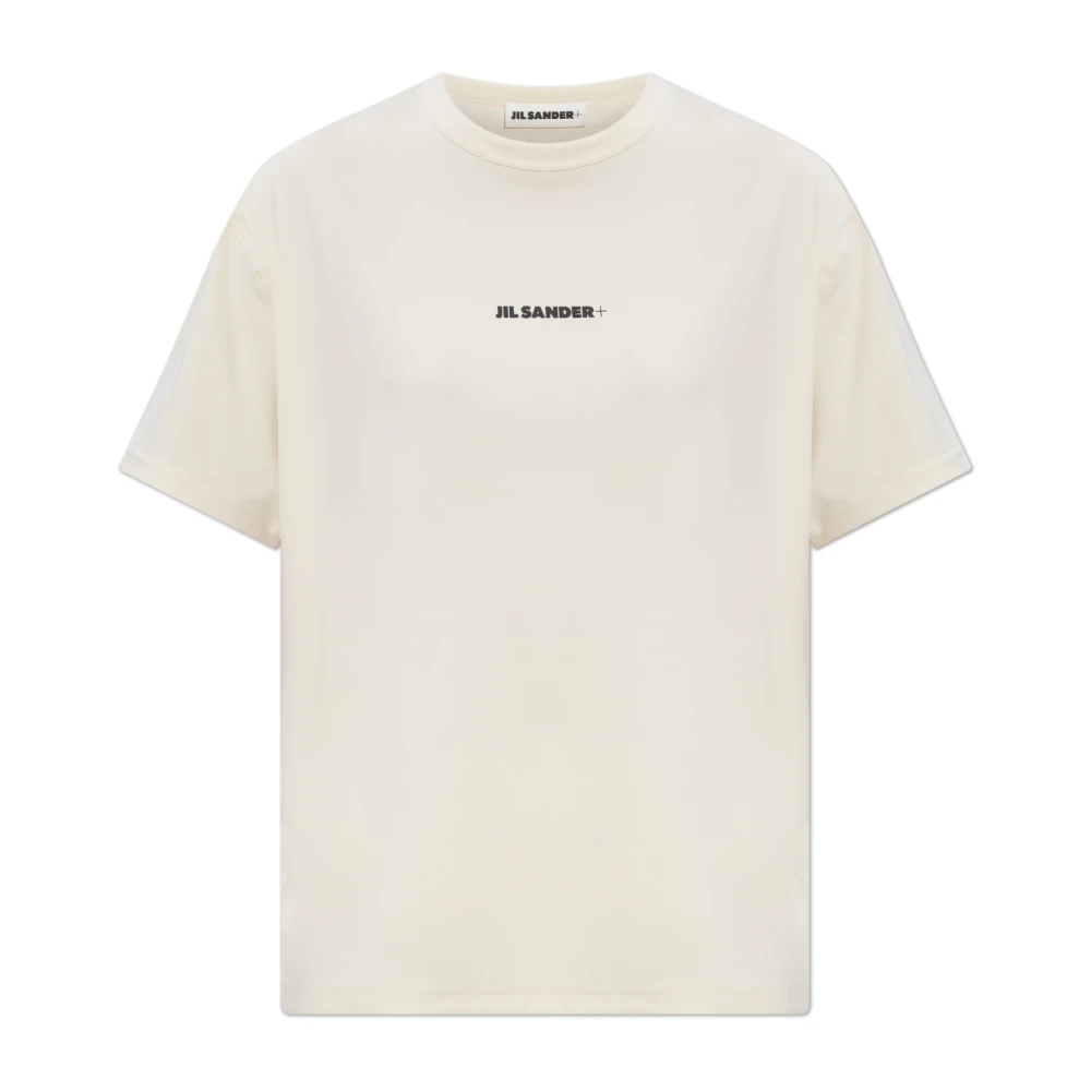 Jil Sander Damen Beige - T-Shirt Mit Logo-Print - Tops - Xs