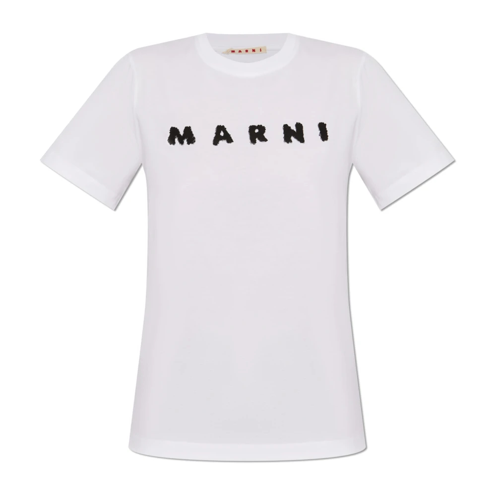 Marni Damen Weiß - T-Shirt Mit Logo-Print - Tops - 2XS