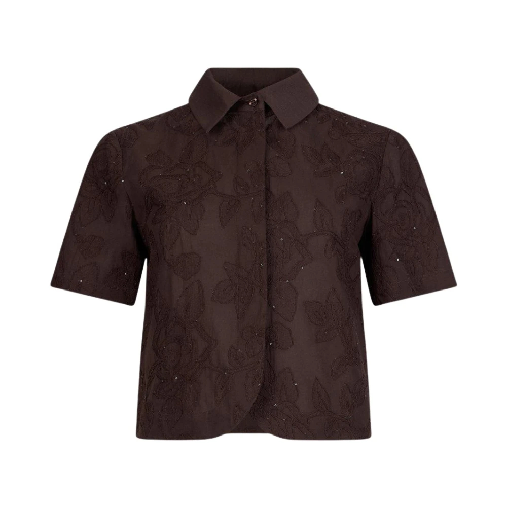 Liu Jo Damen Braun - Besticktes Hemd - Blouses & Shirts - S