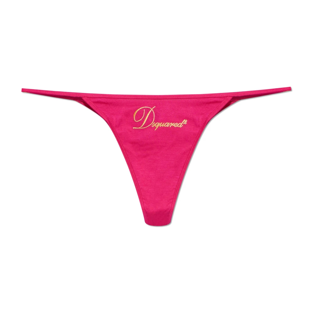 Dsquared2 Damen Rosa - Slips Mit Gesticktem Logo - Underwear - 2XL