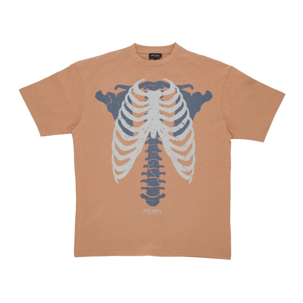Phobia Archive Herren Braun - Skeleton Print Tee - Tops - Xl