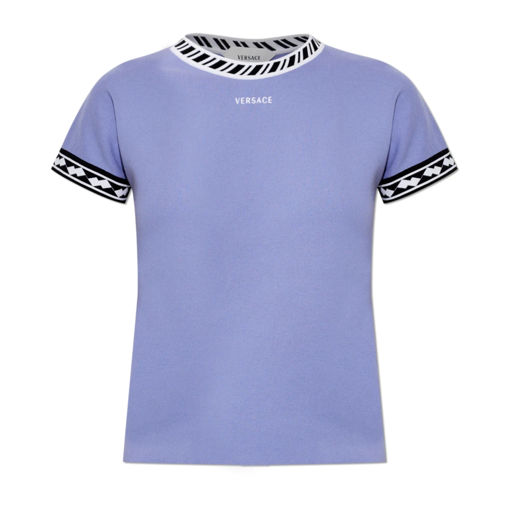 Versace Damen Violett - Top Mit Gesticktem Logo - Tops - Lila - 2XS