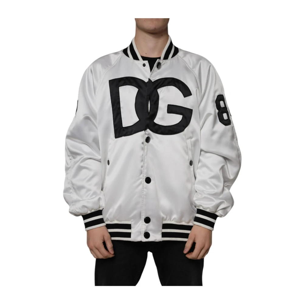 Dolce & Gabbana Herren Weiß - Satin Bomber Jacket - Jackets - Xl