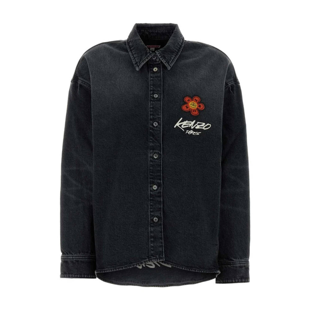 Kenzo Damen Schwarz - Besticktes Jeanshemd Mit Blumenmuster - Blouses & Shirts - K - S