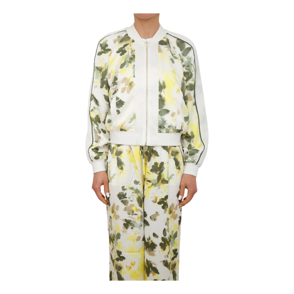 Liu Jo Damen Multicolor - Bedruckte Satinjacke - Sweatshirts & Hoodies - Mehrfarbig -M