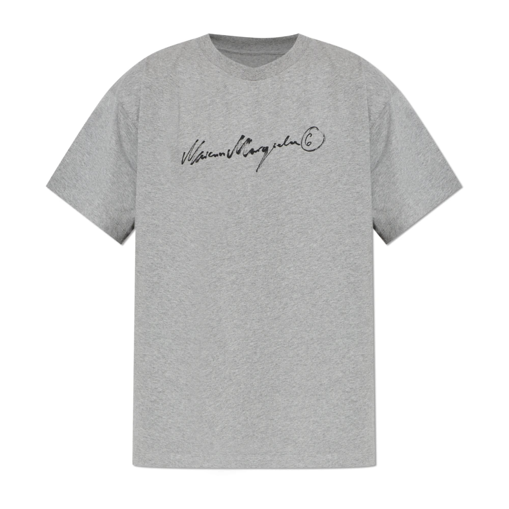 Mm6 Maison Margiela Herren Grau - T-Shirt Mit Print-Logo - Tops - S