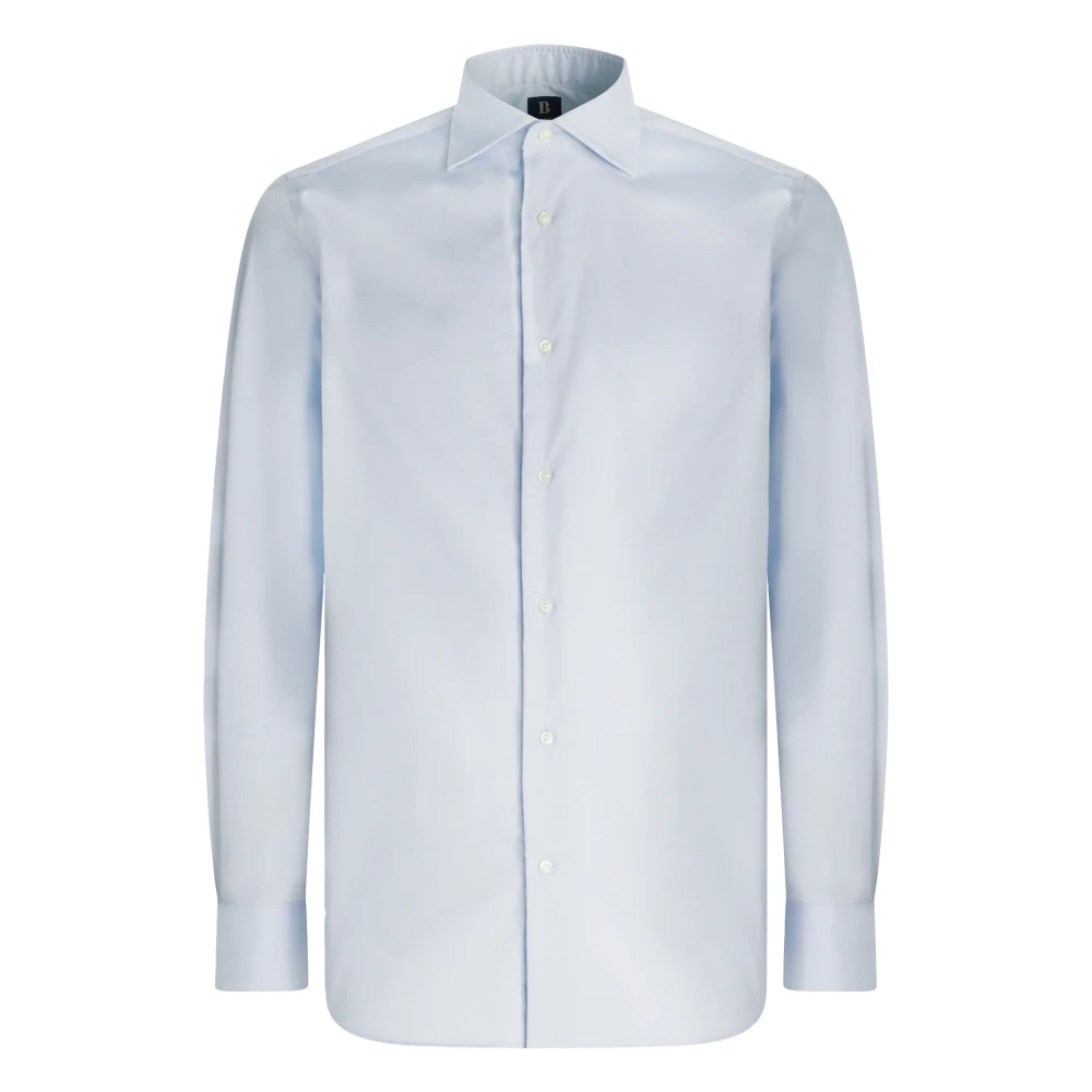 Boggi Milano Herren Blau - Regular Fit Pinpoint Baumwollhemd - Shirts - 7XL