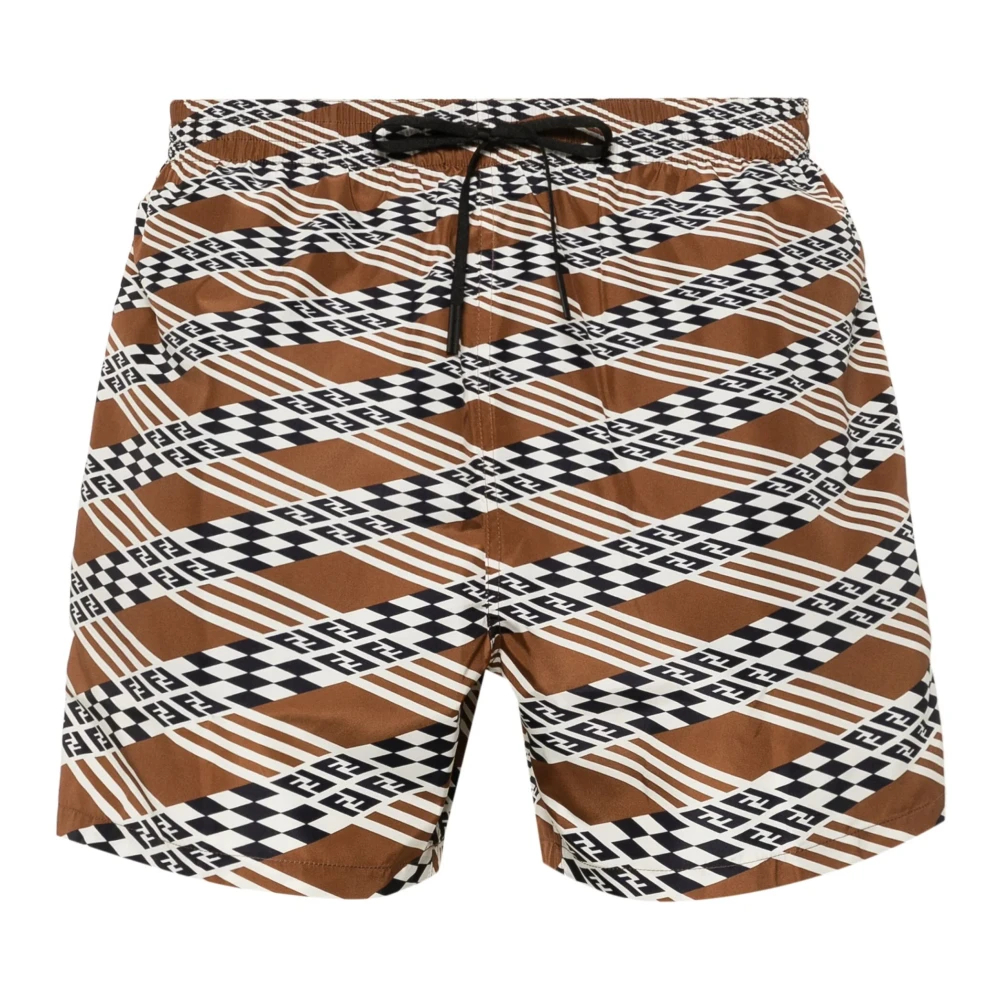 Fendi Herren Multicolor - Geometrische Ff Print Badeshorts - Swimwear - Mehrfarbig - S