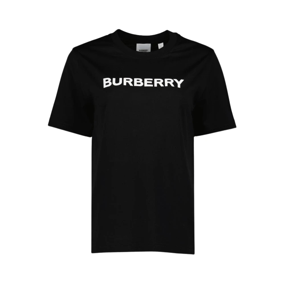 Burberry Damen Schwarz - Logo-Print Rundhals-T-Shirt - Tops - K - L