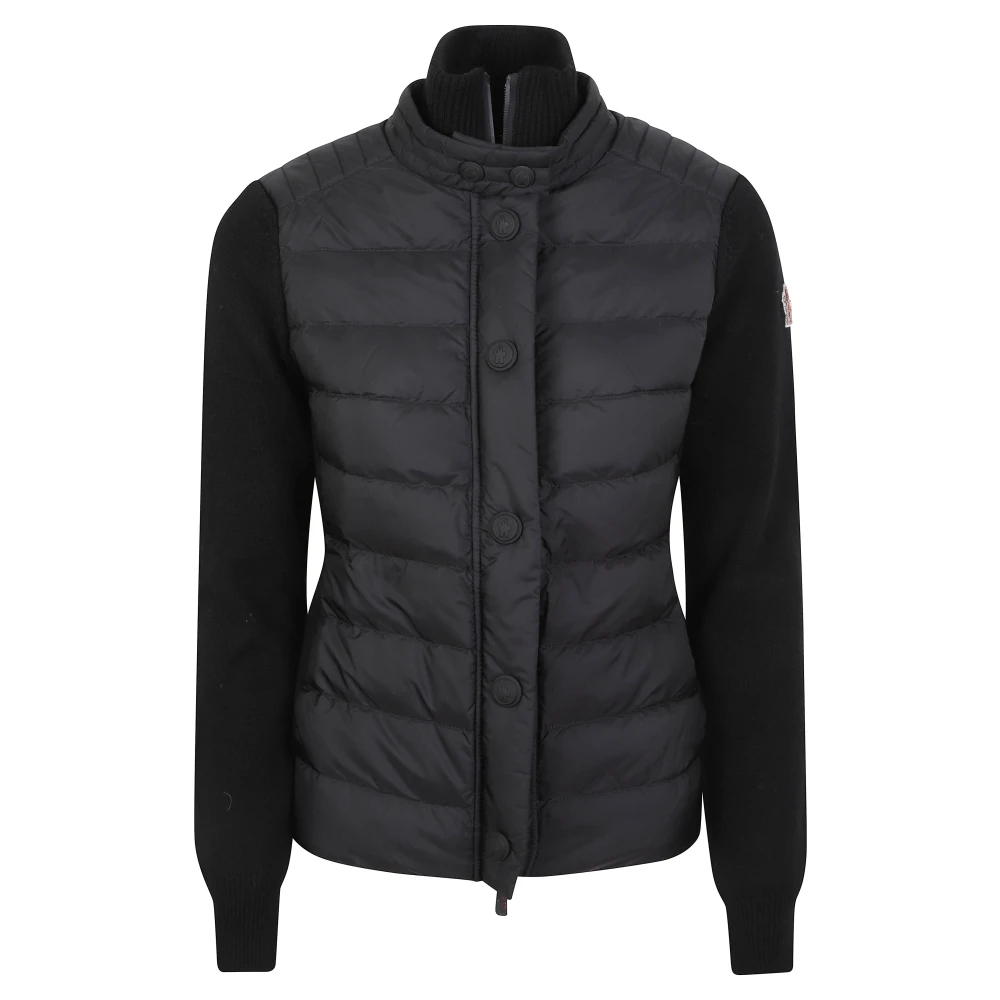 Moncler - Gesteppte Strickjacke Aus Wollmischung - Jackets - Damen - Schwarzk - S - Bild 5