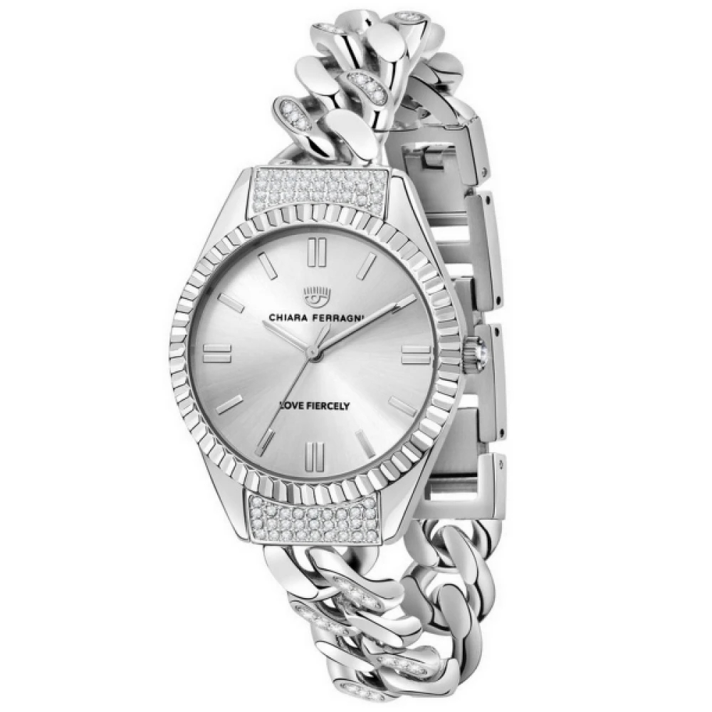 Chiara Ferragni Collection Damen Grau - Edelstahl Uhr Silberfarben - Accessories - One Size