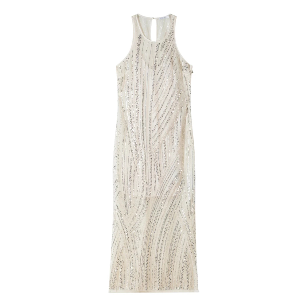 Patrizia Pepe Damen Beige - Besticktes Midikleid - Dresses - S