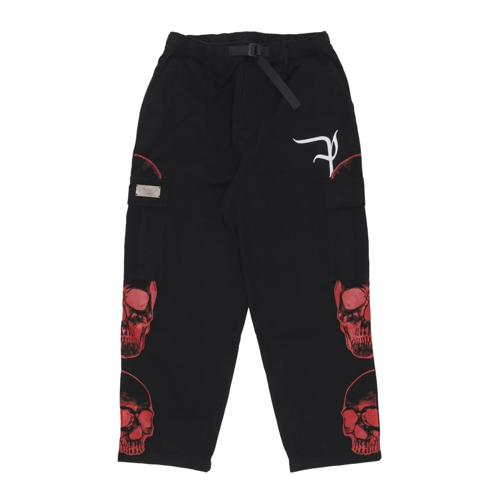 Phobia Archive Herren Schwarz - Triple Skull Print Cargo Pants - Trousers - K - Xs