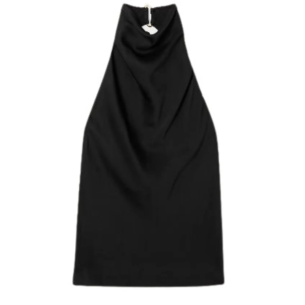 Stella Mccartney Damen Schwarz - Satin-Neckholder-Top - Tops - K - M