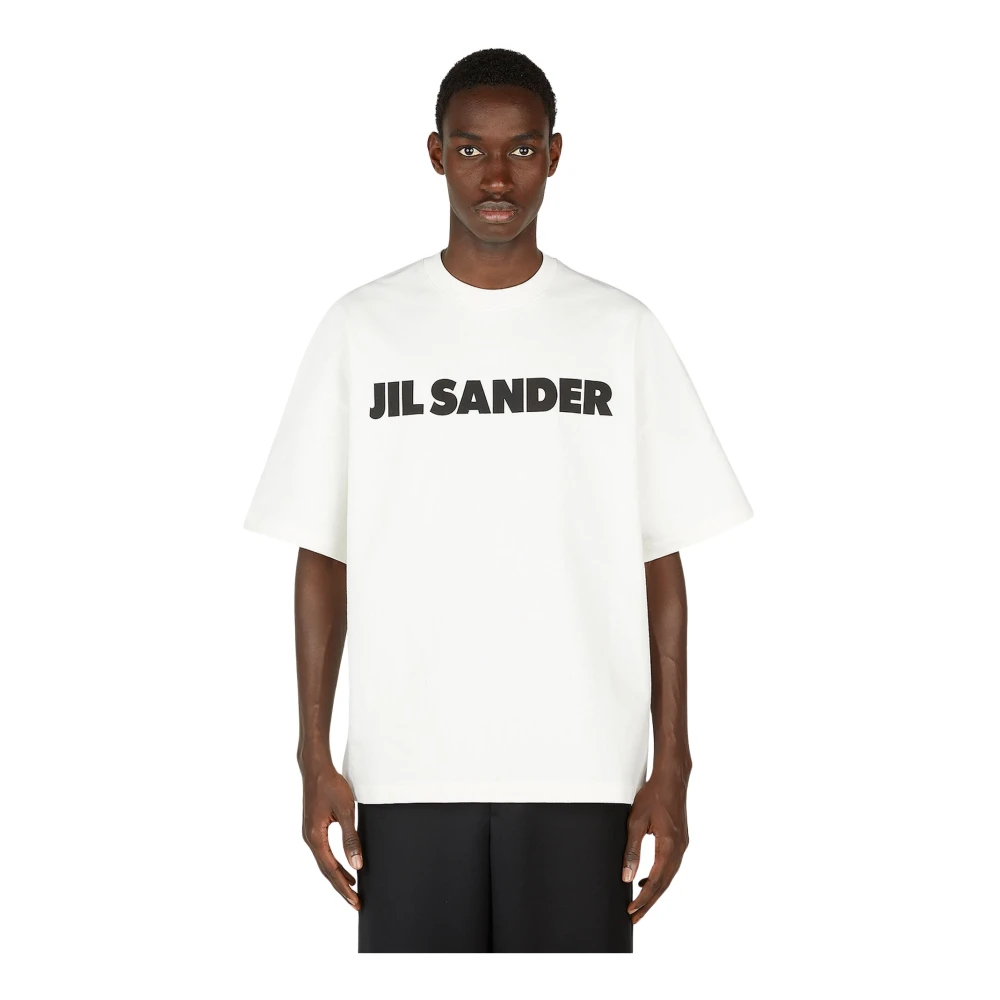 Jil Sander Herren Weiß - Logo Print T-Shirt - Tops - Xl