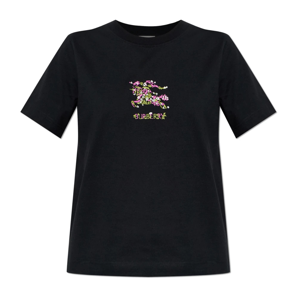 Burberry Damen Schwarz - T-Shirt Mit Print - Tops - K - L