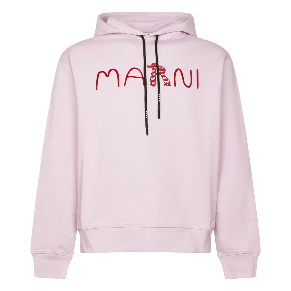 Marni Herren Rosa - Hoodie Mit Logo-Print - Sweatshirts & Hoodies - S