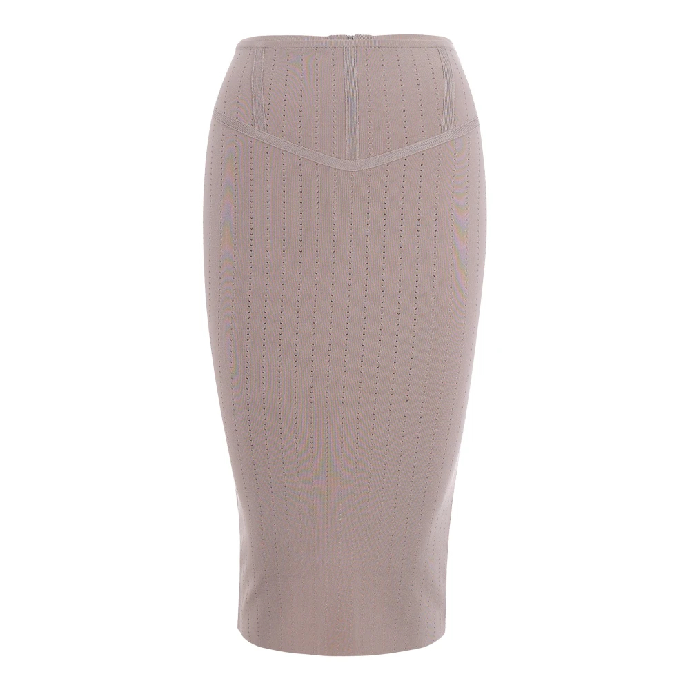 Patrizia Pepe Damen Grau - Pointelle Strick Bleistiftrock - Skirts - S