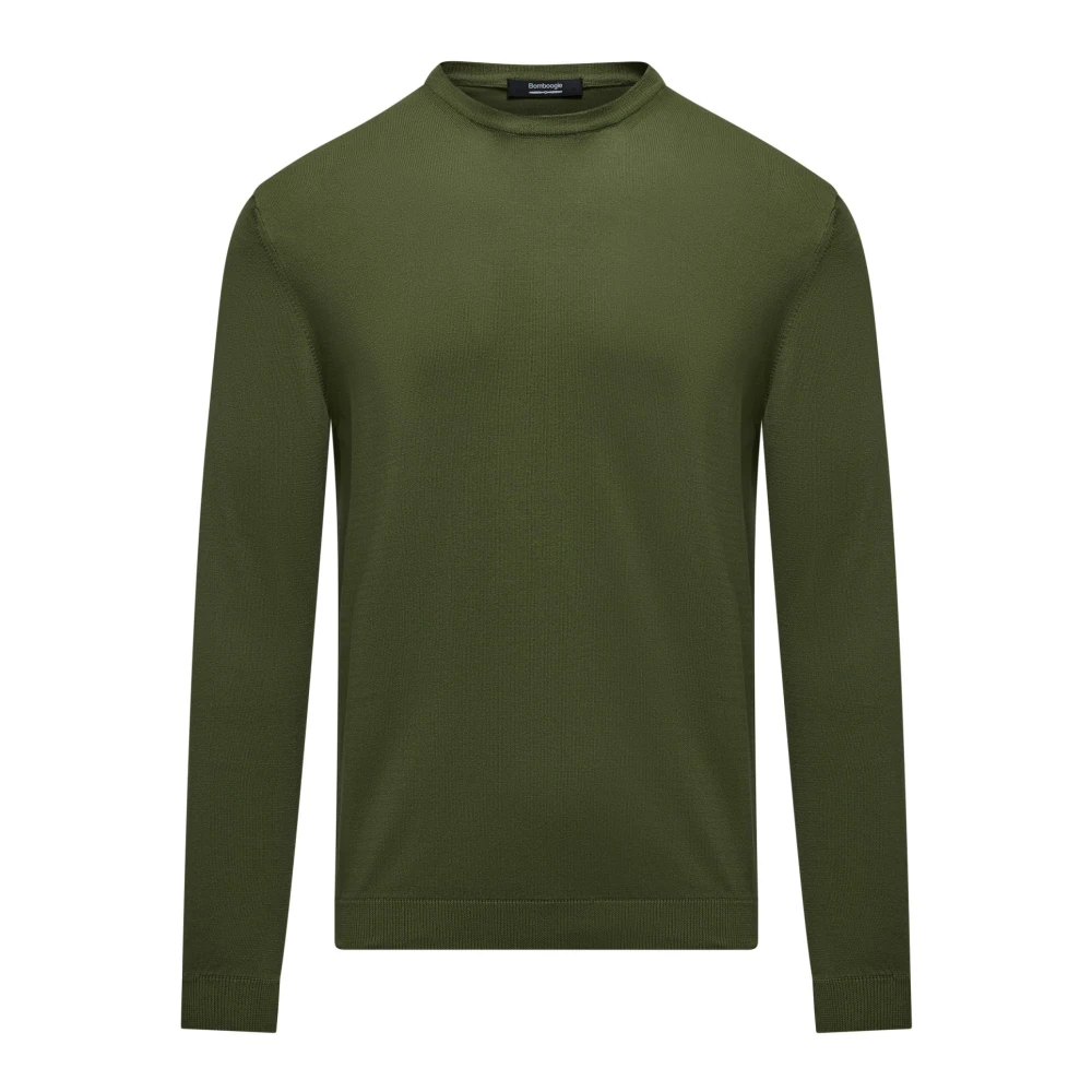 Bomboogie Herren Grün - Stockinette-Stich Rundhals-Pullover - Knitwear - L