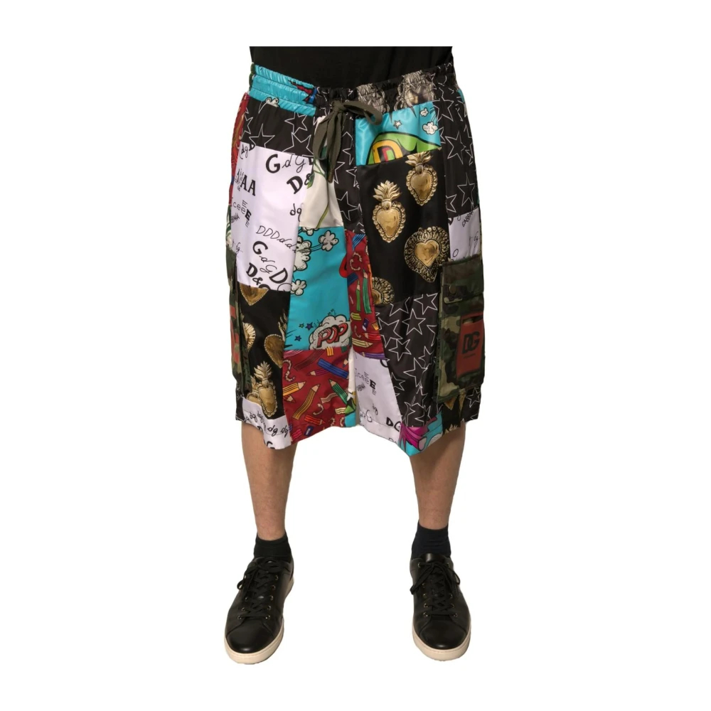 Dolce & Gabbana Herren Multicolor - Patchwork Cargo Shorts - Shorts - Mehrfarbig - 2XL