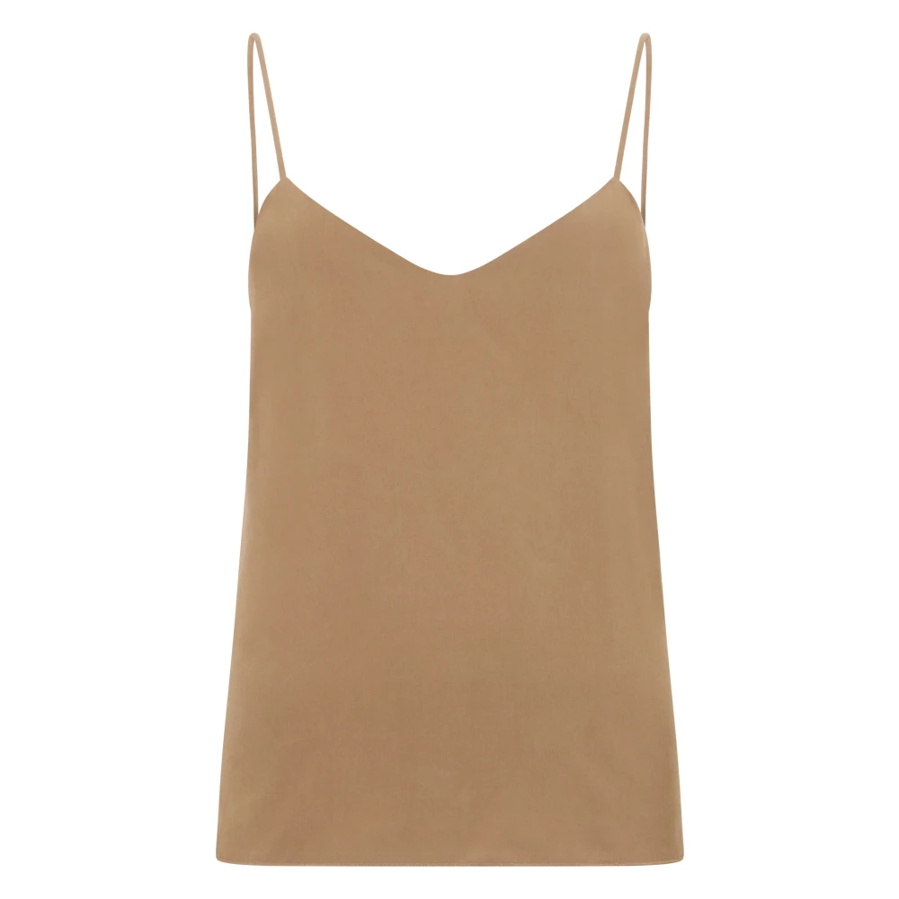 Max Mara Damen Braun - Seidentop Mit Dünnen Trägern - Tops - S