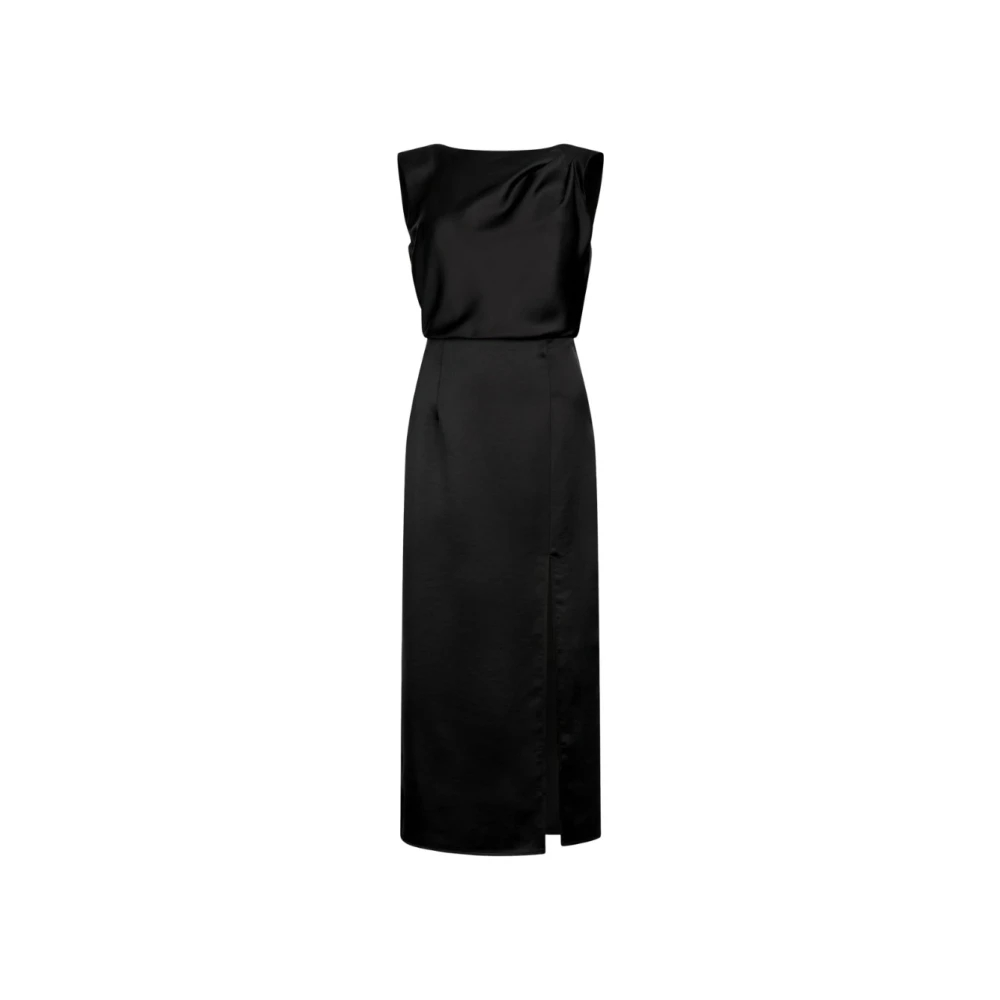 Liu Jo Damen Schwarz - Satin-Midikleid - Dresses - K - M