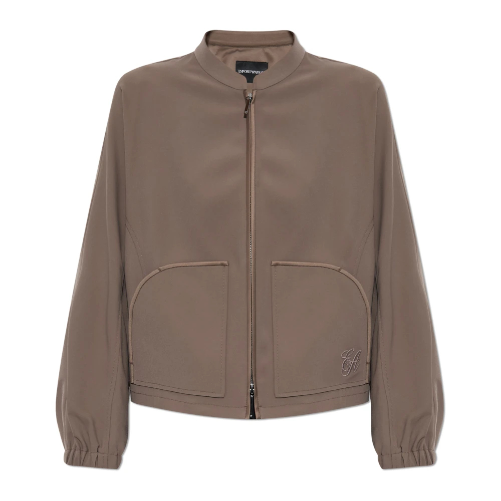 Emporio Armani Damen Braun - Jacke Mit Gesticktem Logo - Jackets - S