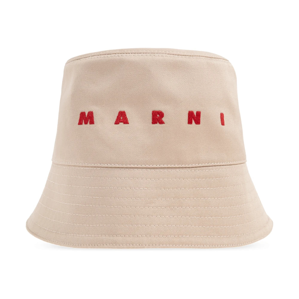 Marni Herren Beige - Hut Mit Gesticktem Logo - Accessories - S