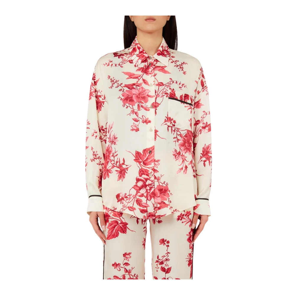Liu Jo Damen Multicolor - Bedrucktes Satinhemd - Blouses & Shirts - Mehrfarbig -S