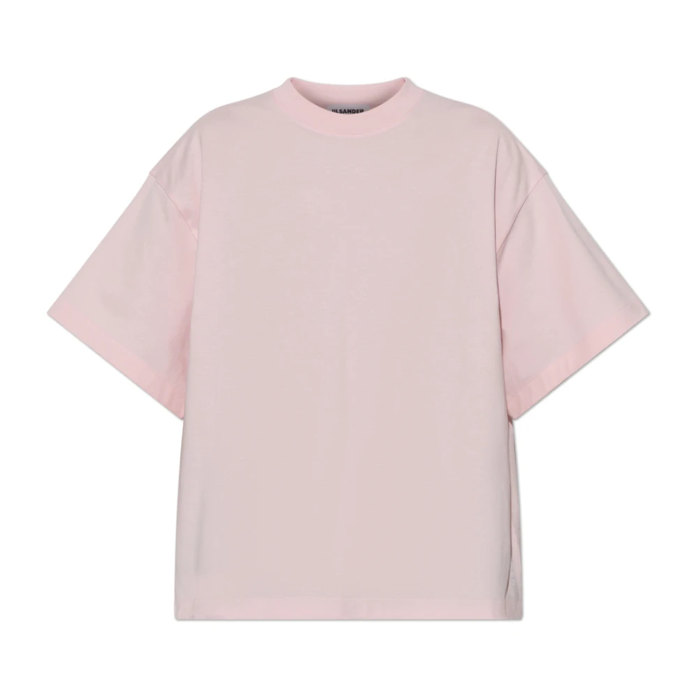 Jil Sander Damen Rosa - T-Shirt Mit Logo-Print - Tops - Xs