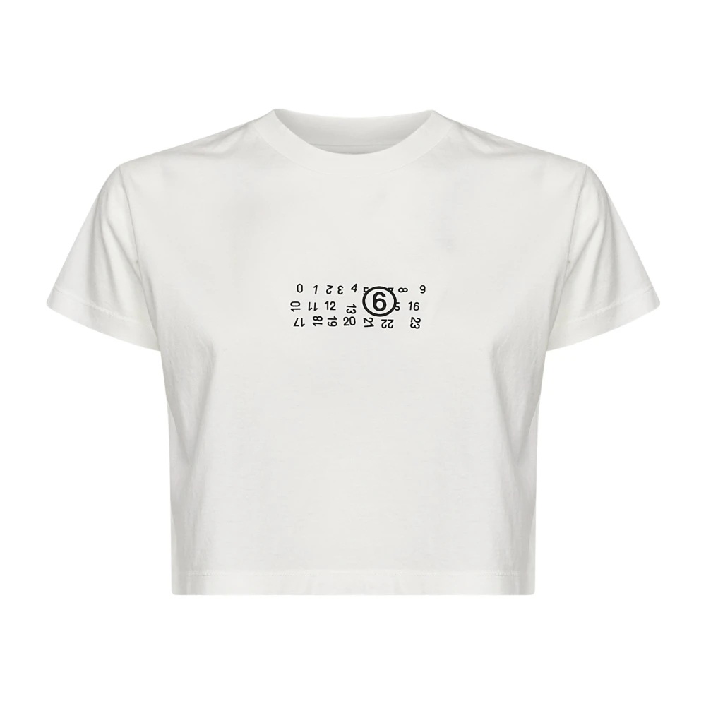 Mm6 Maison Margiela Damen Weiß Es Baumwoll-T-Shirt Klein - Bild 7