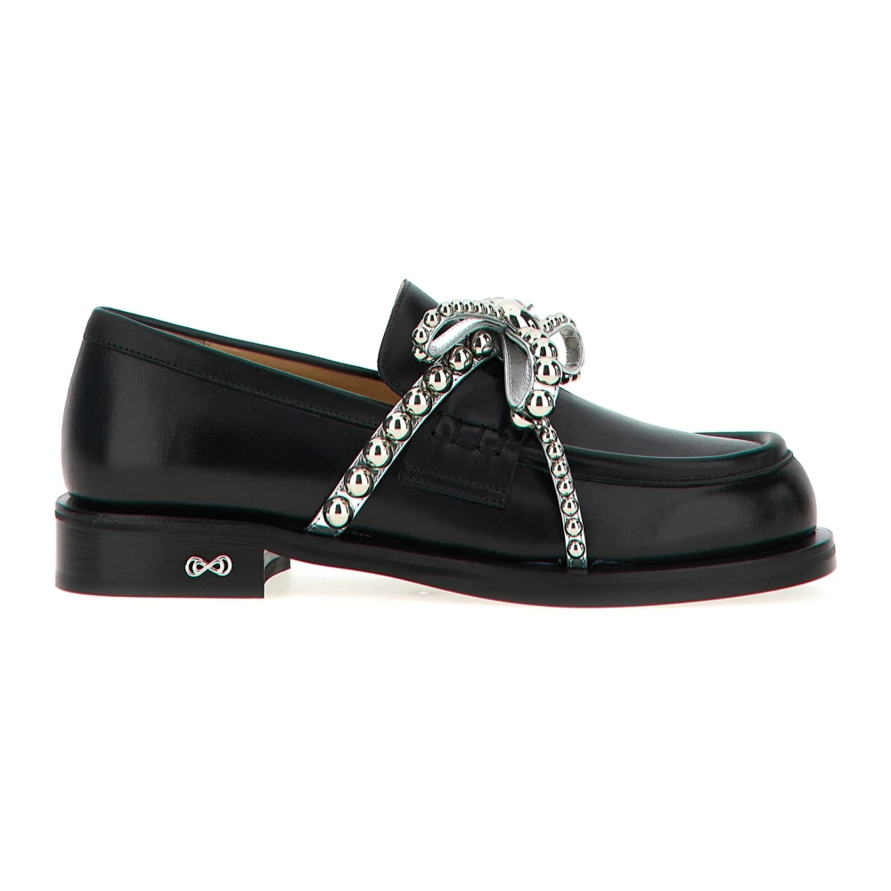 Mach & Mach Damen Schwarz - Crystal Studs Loafers - Shoes - K - 36 Eu