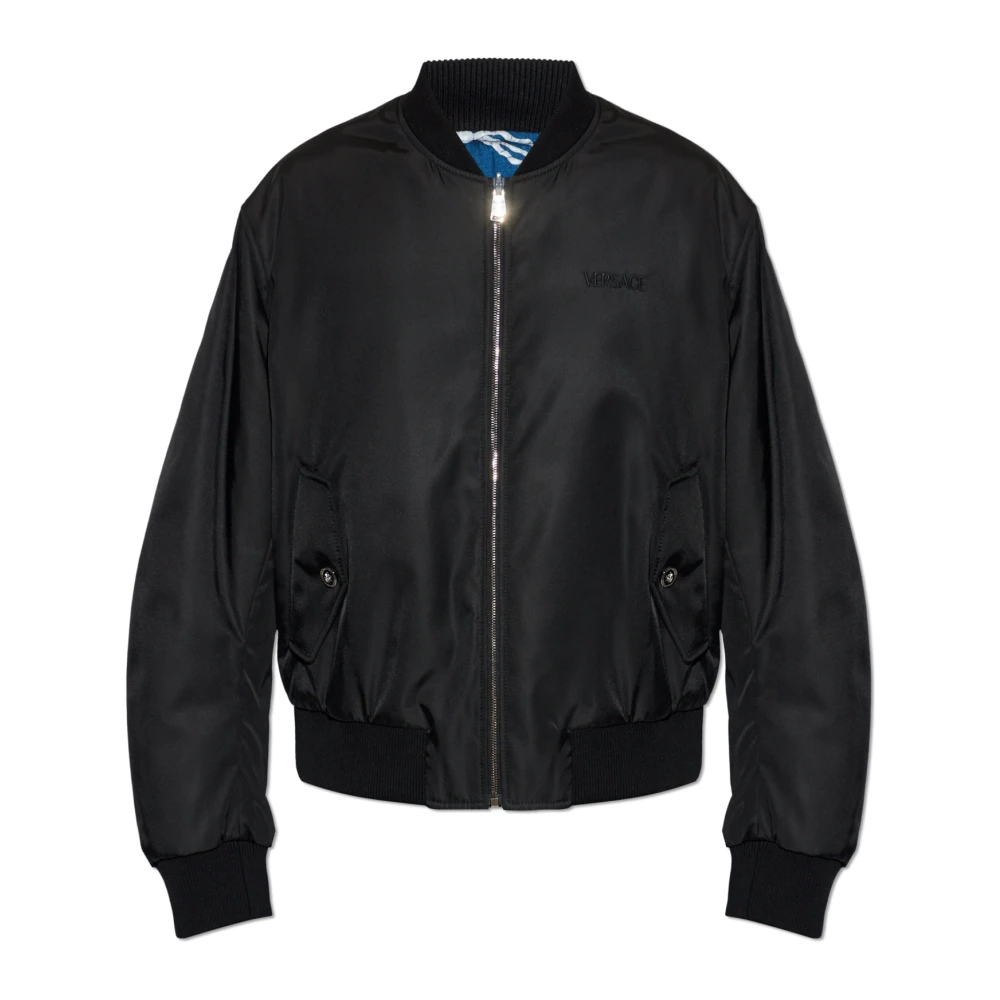 Versace Herren Schwarz - Printed Nylon Reversible Bomber - Jackets - K - 2XL