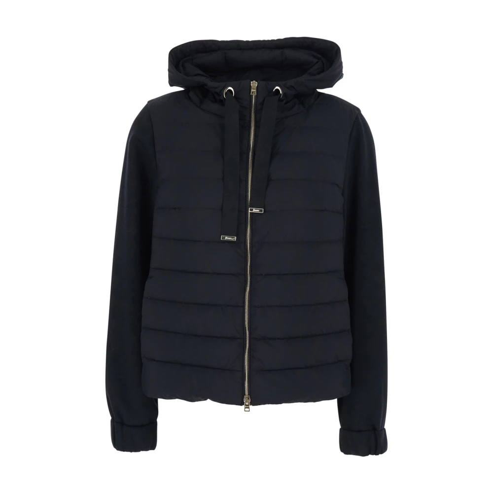 Herno Damen Schwarz - Daunenjacke Mit Kapuze Mit Kordelzug - Jackets - K - L