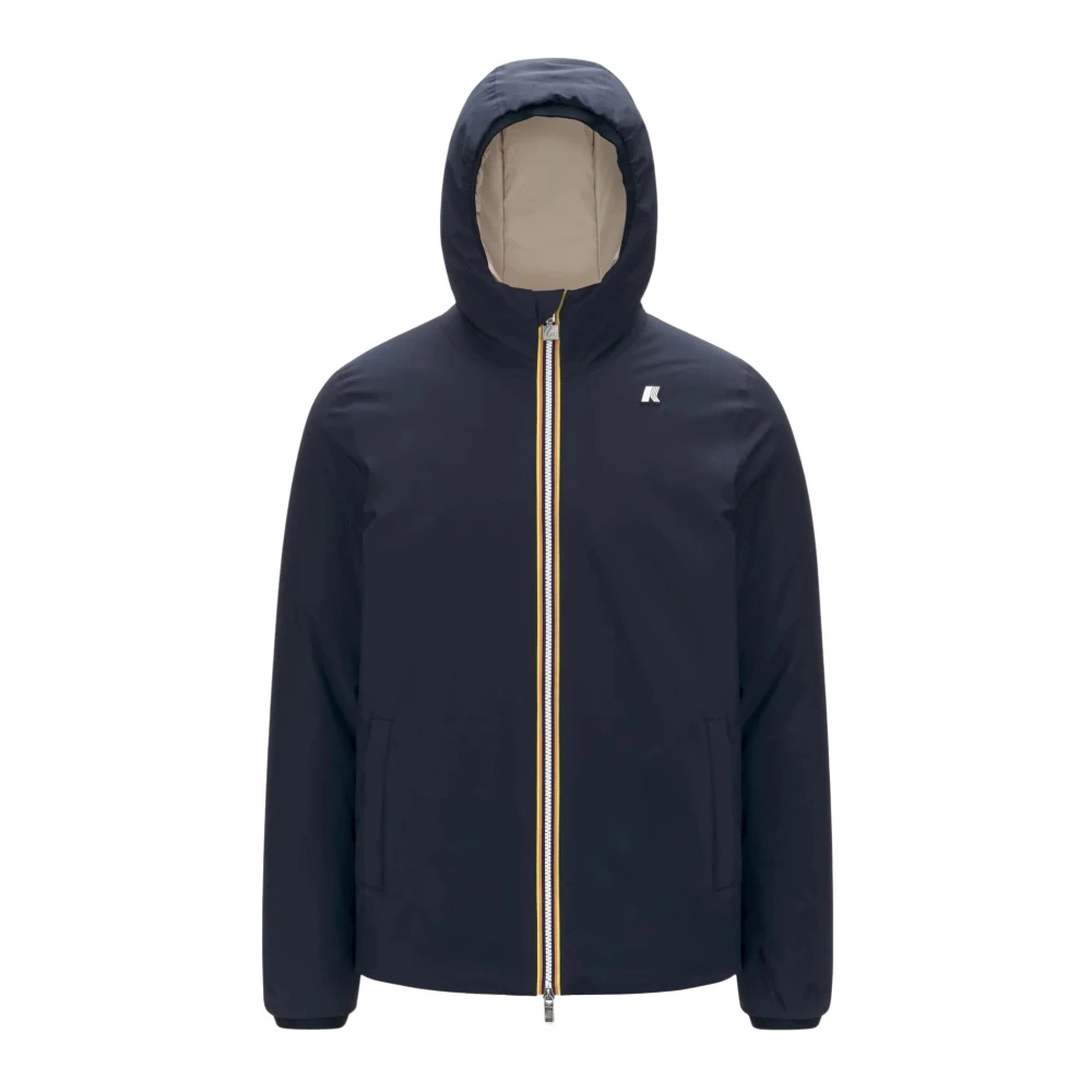 K-Way Herren Blau - Wendbare Wasserdichte Winddichte Jacke - Jackets - M