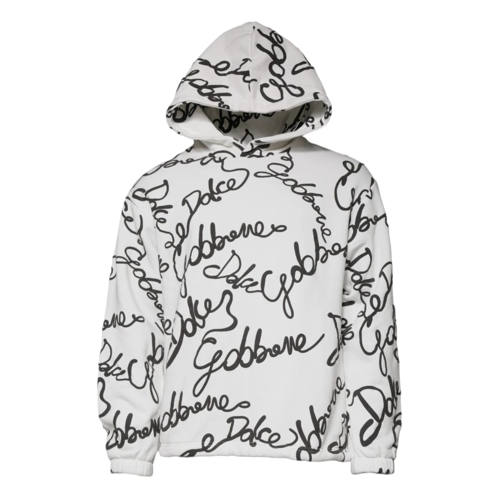 Dolce & Gabbana Herren Weiß - Er Logo Baumwoll Kapuzenpullover Pullover - Sweatshirts & Hoodies - Xs