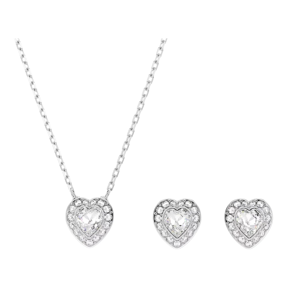 Swarovski Damen Silber Ohrring Und Ketten Set "Multipack Schmuck Geschenk Ariana Grande Herz", (Metallfarben, Kristallweiß, Kristallweiß), Schmuck_sets, - Image 5