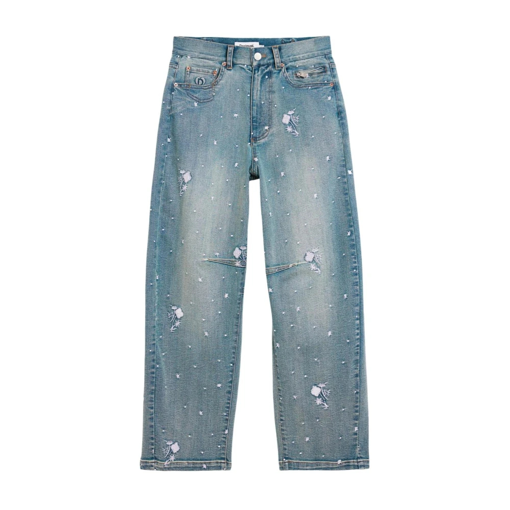 Desigual Damen Blau - Jeans Mit Used-Effekt Mit Reißverschluss Und Knopfverschluss - Jeans - M
