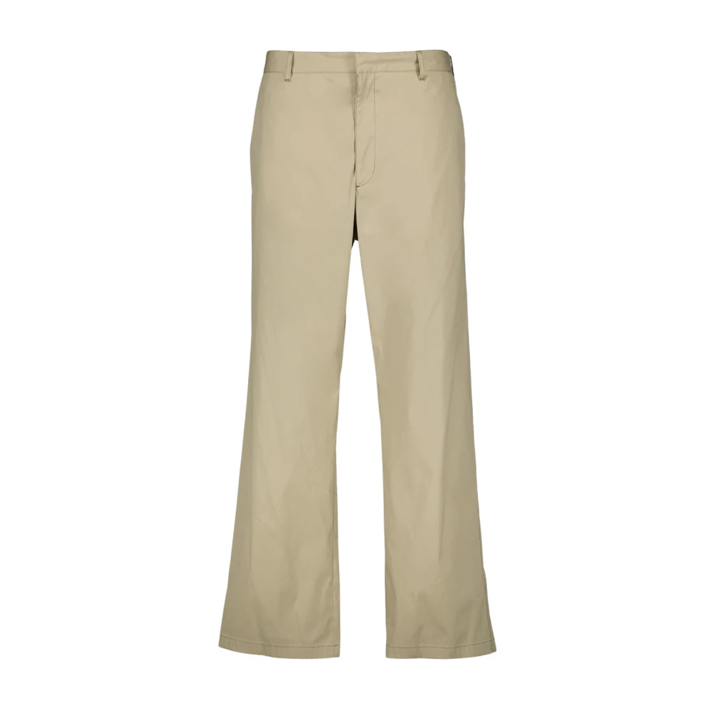 Prada Men's Beige Wide Trousers Large