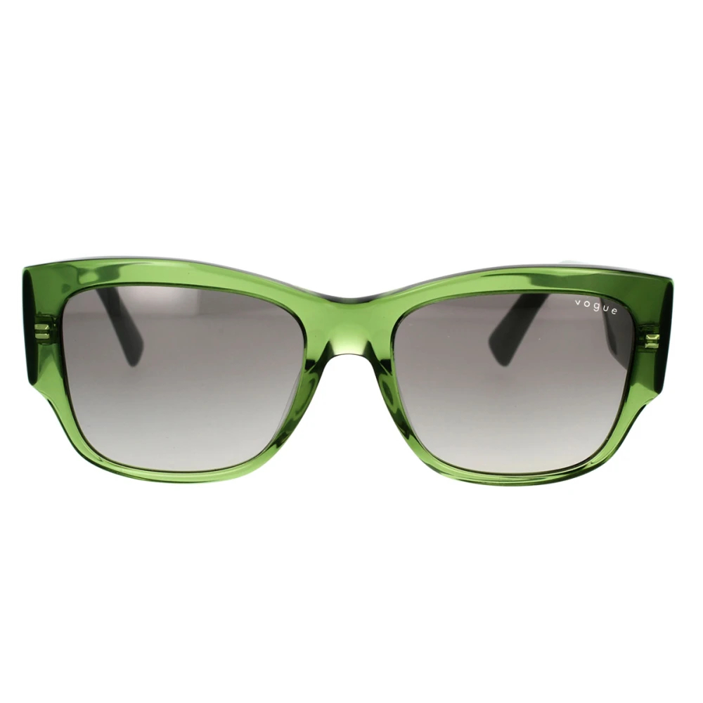 Vogue Women's Accessories, Female,, Transparent Square Sunglasses With Grey Gradient Lenses Green Medium